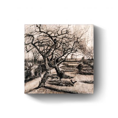 De pastorie te Nuenen: Tuin in de sneeuw door Vincent van Gogh