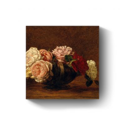 Roses in a bowl door Henri Fantin-Latour