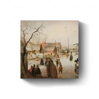 Schaatsenrijden in een dorp door Hendrik Avercamp