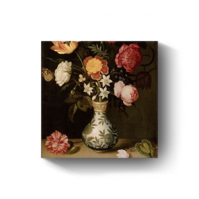 Stilleven met bloemen in een glazen vaas I door Jan Davidsz. de Heem