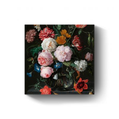 Stilleven met bloemen in een glazen vaas II door Jan Davidsz. de Heem