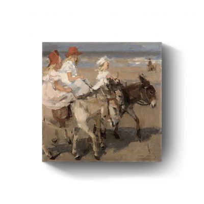 Ezeltje rijden langs het strand door Isaac Israëls