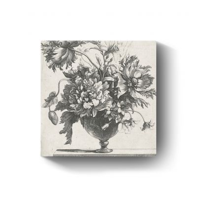 Glazen vaas met bloemen door Jean Baptiste Monnoyer
